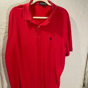 U.S. Polo Assn. Men's Red Polo Shirt with Navy Logo